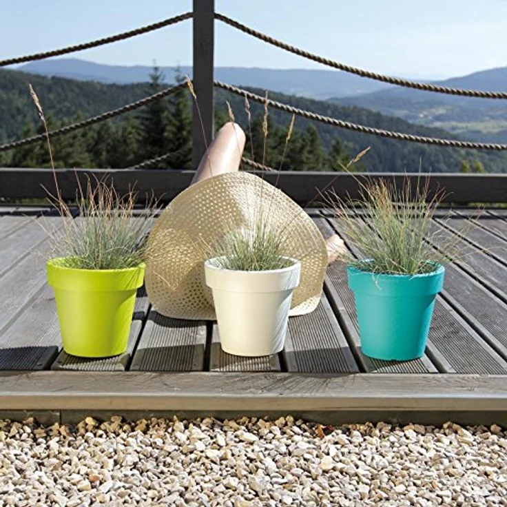 Prosperplast dlof400 Dachträgersystem 39 x 36,1 cm "lofly" Blumentopf aus Kunststoff, Stein grau – Bild 4
