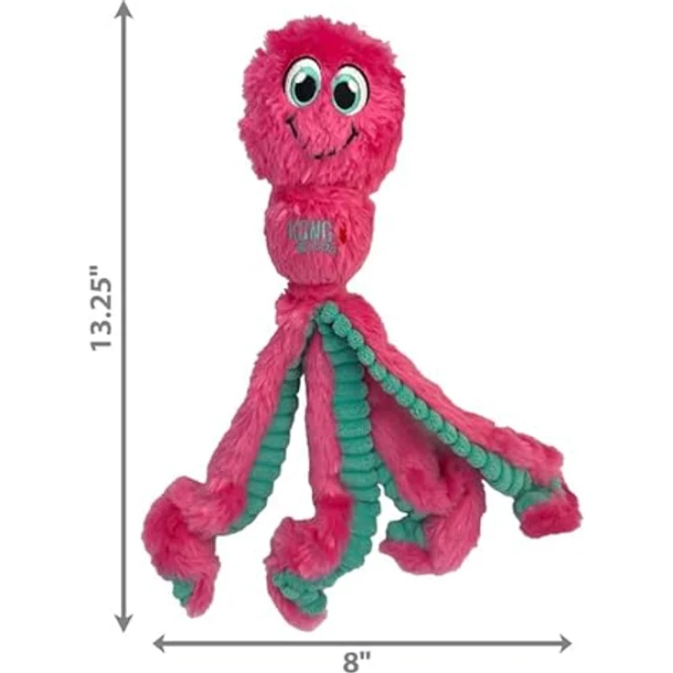 KONG Wubba Octopus, Tierspielzeug mit schlaffen Beinen und Quietscher, assortierte Farben – Bild 2