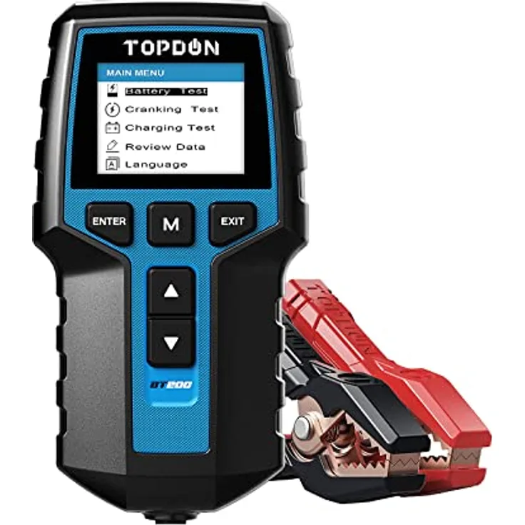 TOPDON Autobatterietester BT200 12V 24V Lasttester, 100-2000CCA Generatorprüfer für Kraftfahrzeuge - Digitaler Autobatterieanalysator, Farb-LCD-Bildschirm, für PKW-LKW ATV Auto Boot