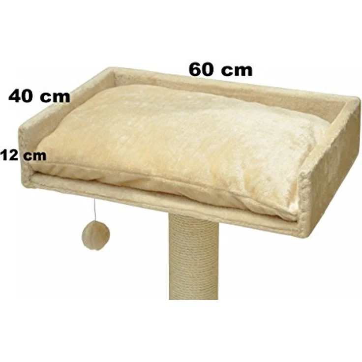 nanook Liegeplatz Top für Katzen-Kratzbaum mit Kissen groß XXL 60x40 cm - beige – Bild 2