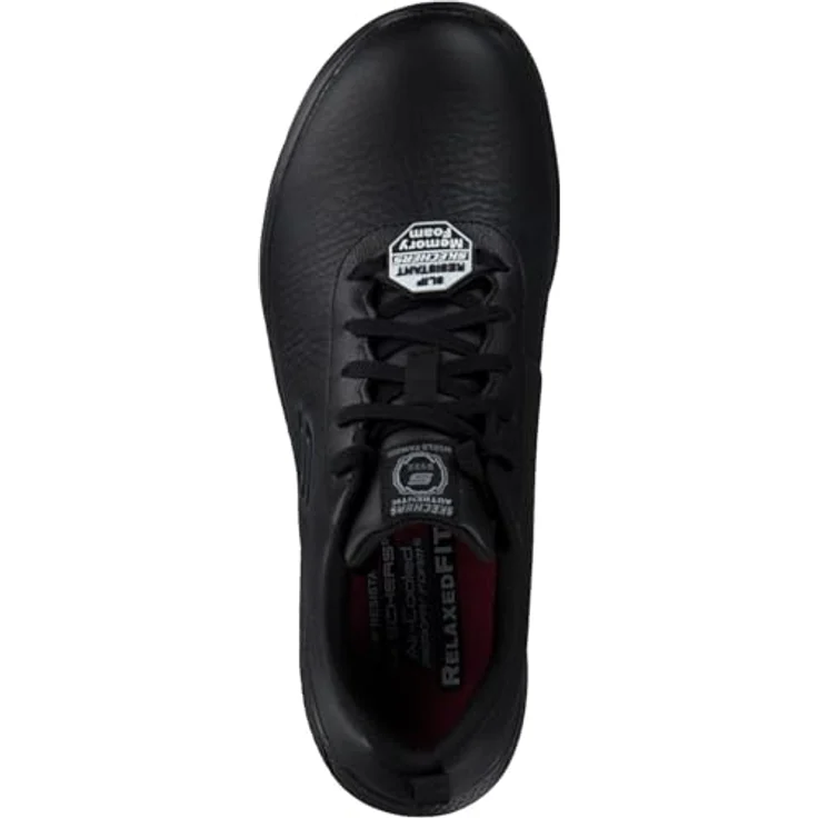 Skechers Marsing Gmina Sicherheitsschuh, rutschhemmender Damen Berufs-Sneaker im Oxford-Stil, schwarz mit Air Cooled Memory Foam – Bild 7