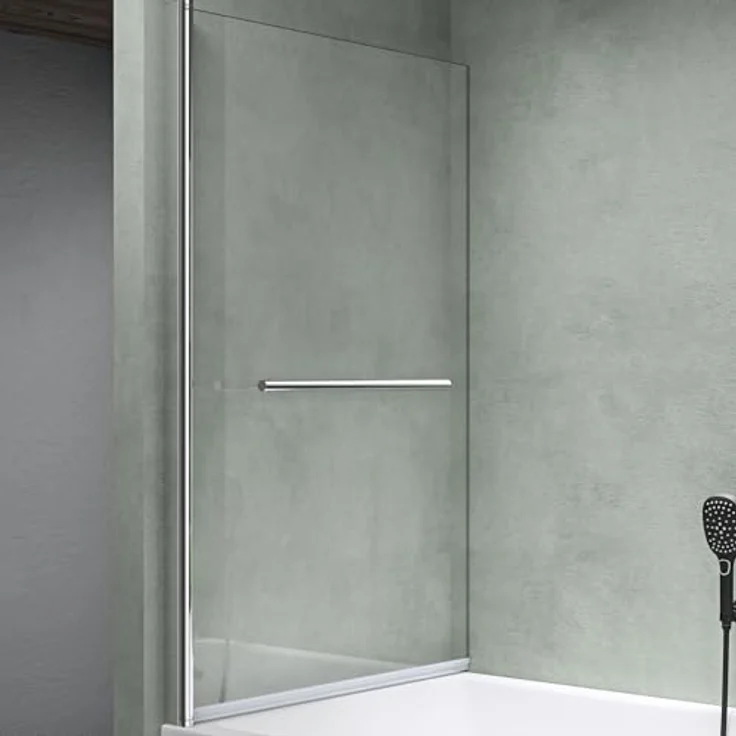Mai & Mai Duschwand für Badewanne C1121, faltbar 180° aus 6mm ESG-Sicherheitsglas mit NANO-Beschichtung, Klarglas, 90x140cm – Bild 3