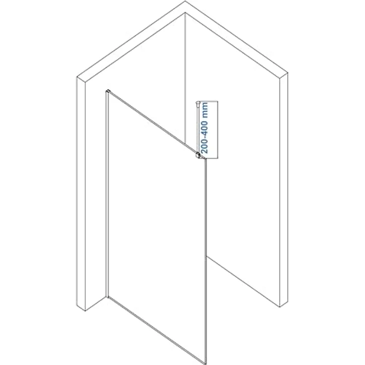 NEXTREND Stabilisationsstange Deckenbefestigung aus Edelstahl, rund für Walk-In Duschabtrennungen EX101 und EX102, schwarz matt – Bild 3