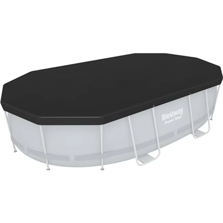 Bestway PVC-Abdeckplane 418 x 230 cm, schwarz, oval – Bild 1