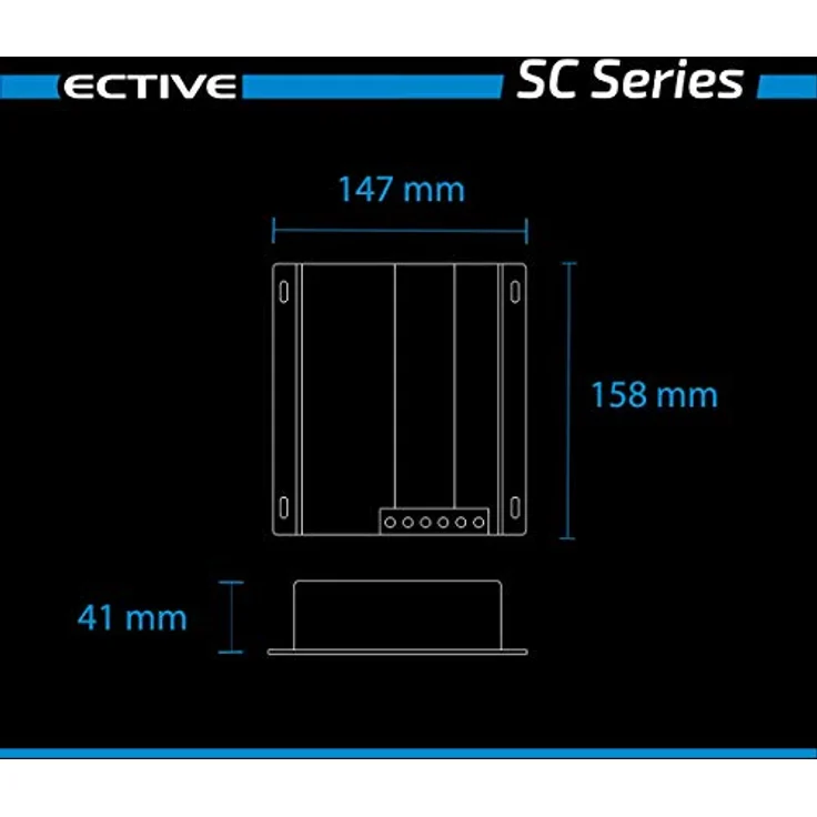 ECTIVE MPPT- Laderegler SC 40- 12/24V, 40A, 480/960Wp, 50V, Temperatursensor, PV Überlastungs- Überspannungsschutz-Solarregler, Ladegerät Controller, Solarkonverter, Solar Panel Regulator, Solar-Laderegler – Bild 3