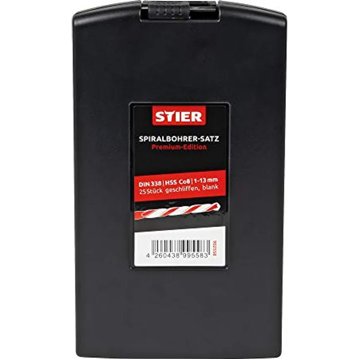 STIER Spiralbohrer Set HSS-Co8 / HSS-E, 25-teilig, Cobalt Gehalt von 8%, geschliffen, Premium Metallbohrer Satz, DIN 338, Typ N – Bild 5