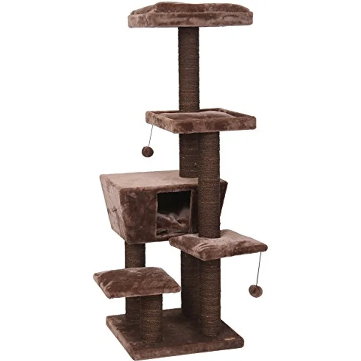 Europet Bernina 431-422410 Katzenkratzbaum Trend North Dakota, Circa 48 x 48 x141 cm, Dunkelbraun