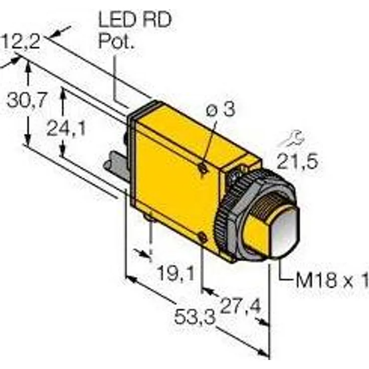 Turck SM31RQDP, Bewegungsmelder Opto Sensor Einweglichtschranke Empfänger, Reichweite 3 m