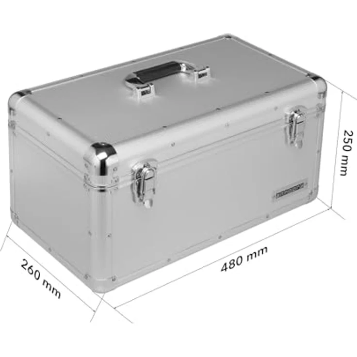 anndora Werkzeugkoffer 28 L Transportbox XL Werkzeugkasten Werkzeugbox - silber – Bild 3