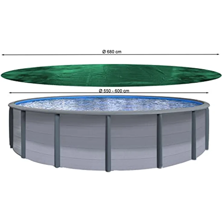 Abdeckplane Pool Rund Planenmaß : Ø 680 cm passend für Poolgröße Ø 550-600 cm Winterabdeckplane Poolabdeckung 180g-m² - Preisvergleich – Bild 2