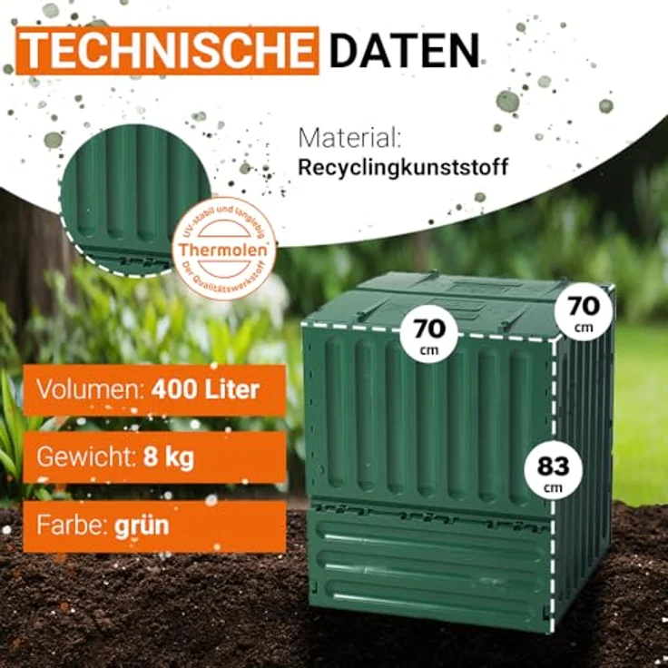 Garantia ECO-KING Komposter 400 L, grün - 627007 – Bild 4