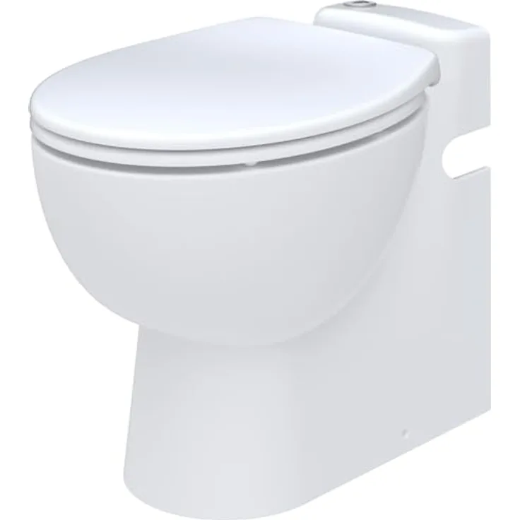 SFA Sanicompact Pro, Wand-WC mit integrierter Abwasserhebeanlage, Doppelspülsystem Eco+, antibakterieller WC-Sitz, 550 W, 51 dB, 36,8 x 55,5 x 49 cm