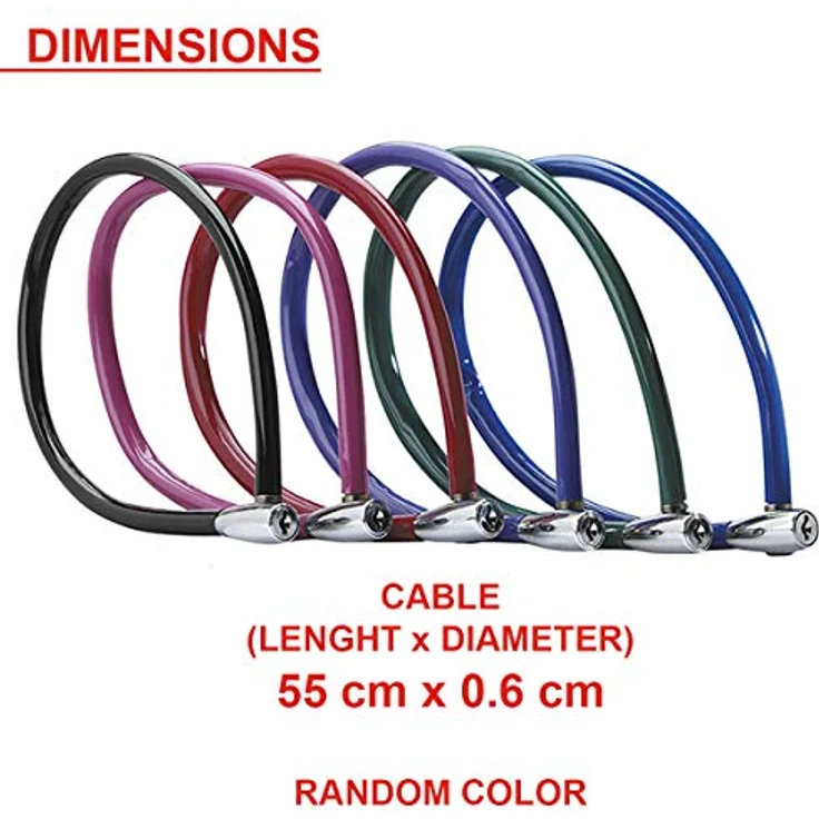 MASTER LOCK Fahrradschloss Kabelschloss [Schlüssel] [55 cm Stahlkabel] [Wetterfest] [Zufällige Farbe] 8630-F - Ideal für Fahrräder, Elektrisches Fahrradectric, Skateboards, Kinderwagen, Mähmaschine un – Bild 4