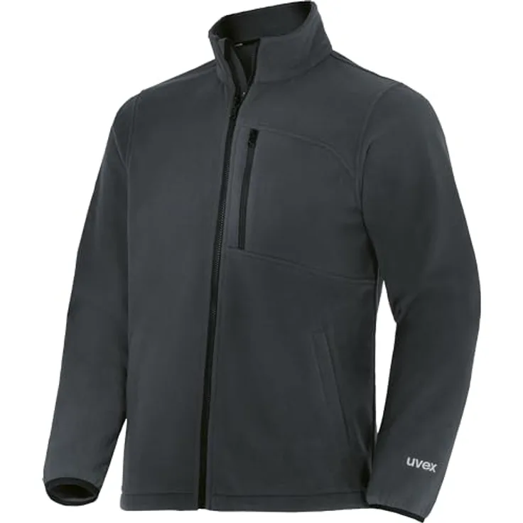 Uvex Safety uvex suXXeed craft, Fleecejacke anthrazit, 100% Polyester, 5XL, mit Stehkragen und Reißverschlusstaschen