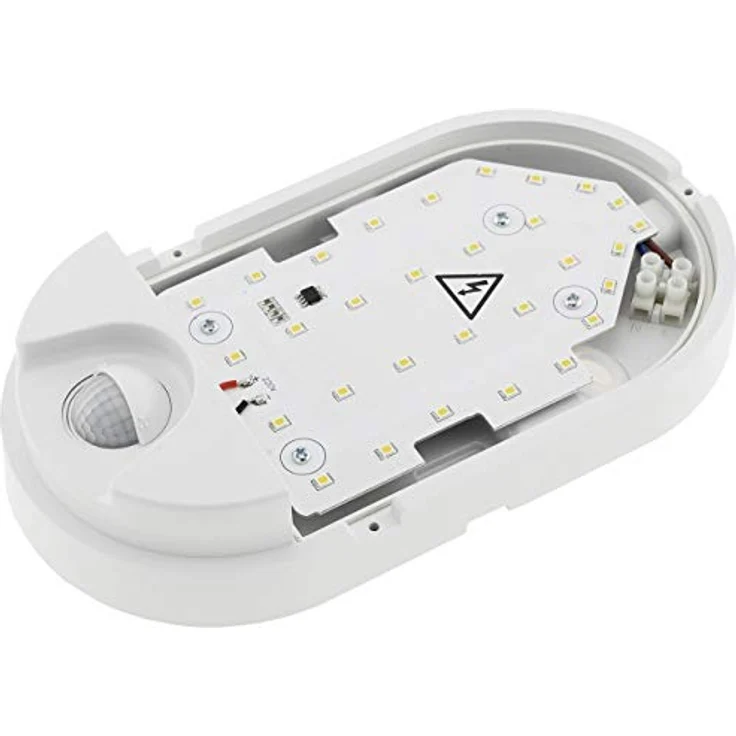 ChiliTec LED Außenlampe mit Bewegungsmelder Reichweite 10W 980Lumen - Sensor Reichweite 9m 140° - IP54 Wandlampe für Haus Garten - Oval Licht Warmweiß – Bild 4