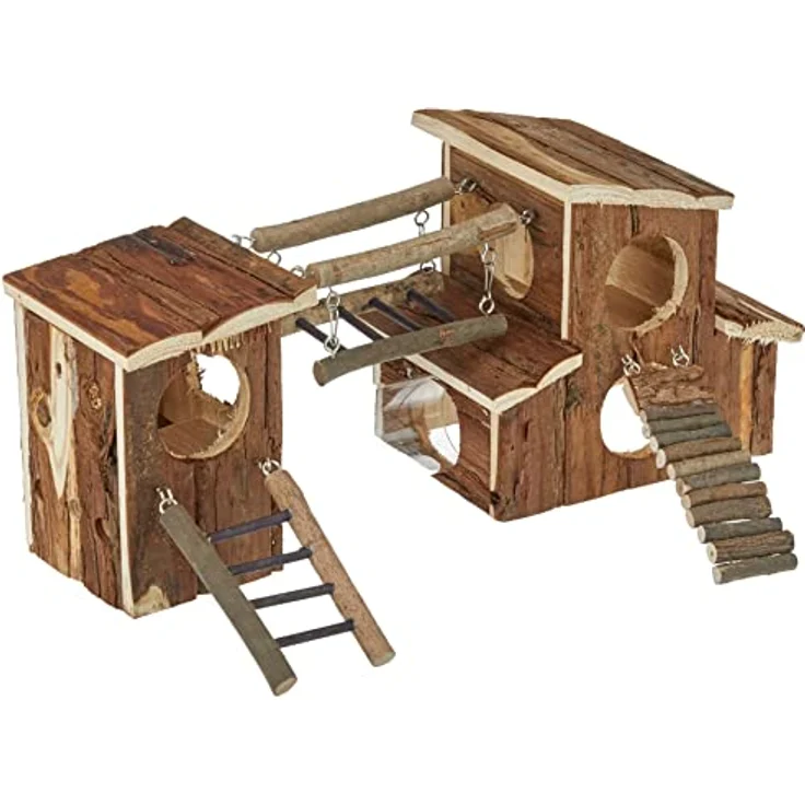 Karlie Nagerhaus Wonderland Nagerspielplatz Ole, Spielplatz mit Hängebrücke, Plexiglas-Tunnel und Kletterwänden für Kleintiere – Bild 1