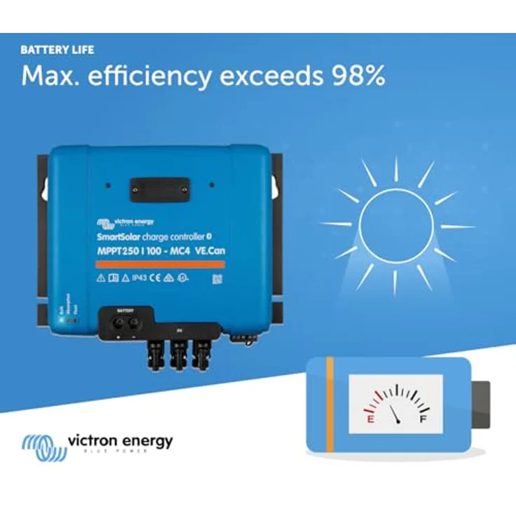 Victron Energy SmartSolar MPPT MC4 VE.Can 250V 100 Amp 12/24/36/48-Volt Solar Laderegler (Bluetooth) - Effiziente Energiegewinnung und Fernüberwachung – Bild 5