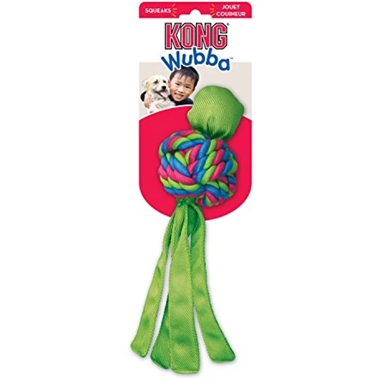 KONG – Wubba Weaves – Robustes Apportierspielzeug zum Kauen und zur Zahnreinigung (Farbvar.) – Für Große Hunde – Bild 3