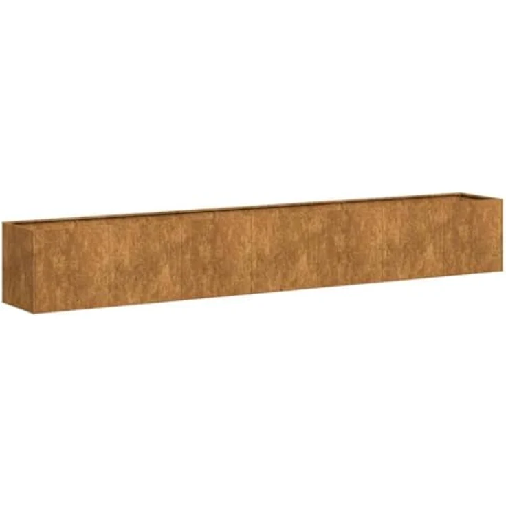 vidaXL Pflanzkübel Rostig 280x40x40 cm Wetterfester Stahl, Garten-Garten-Pflanzkübel, Hochbeet - in markantem Braun – Bild 1