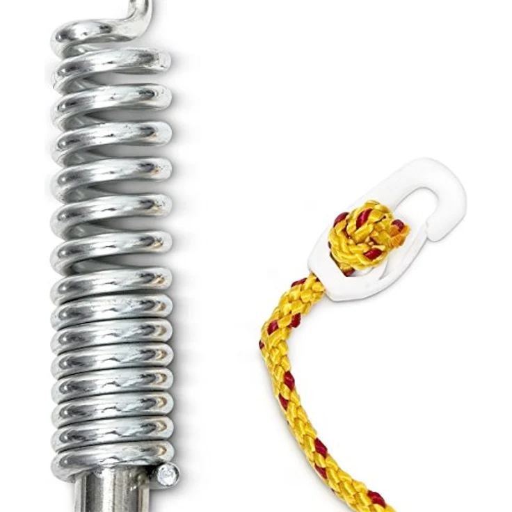 Relaxdays Fahrradleine mit Federpuffer, Abstandhalter, für Hunde, verstellbar, H x B x T: 47 x 21,5 x 5 cm, silber-gelb – Bild 3