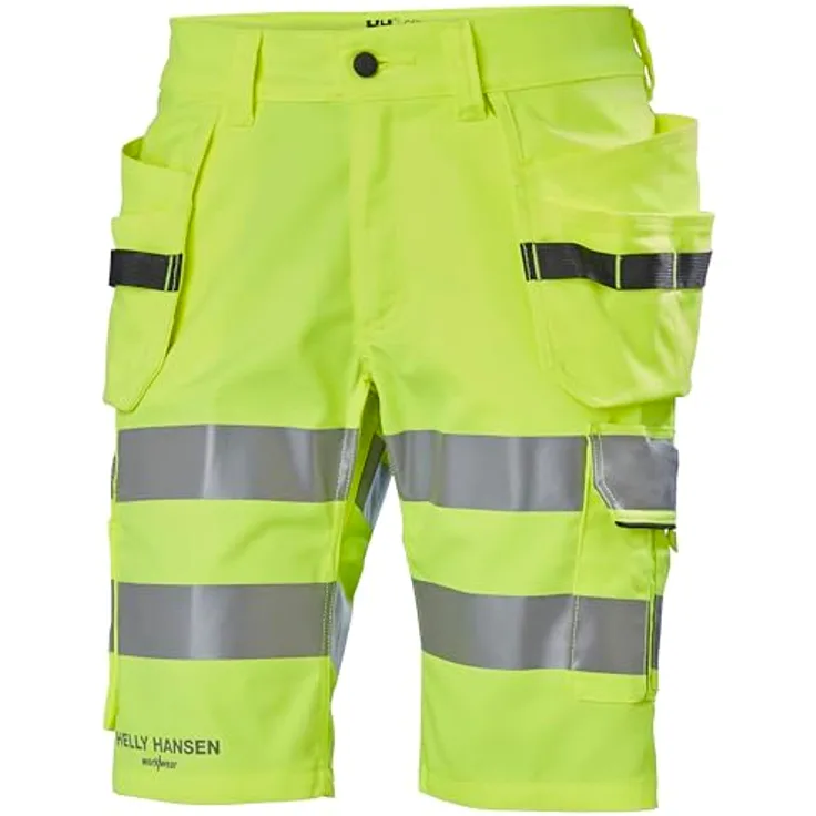 Helly Hansen ALNA 2.0 CONS SHORTS, Kurze Arbeitsshorts mit Transferdruck-Reflexstreifen, Klasse 1, schwarz