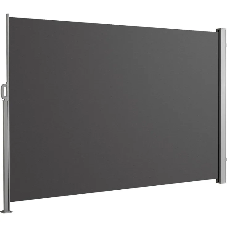 Floordirekt Alu-Seitenmarkise, Sichtschutz & Sonnenschutz für Balkon, Terrasse & Garten, UV-beständig, witterungsbeständig, Anthrazit, 160x350 cm