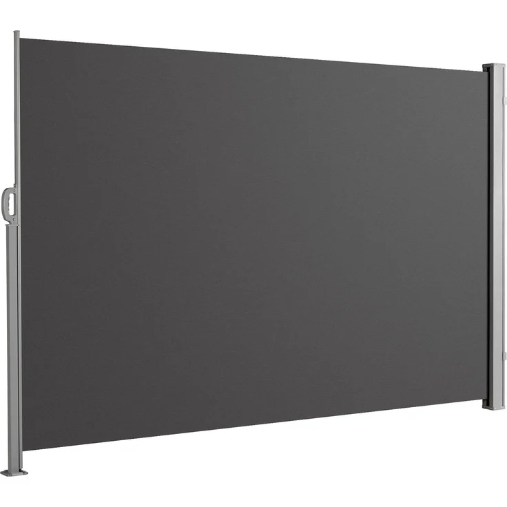 Floordirekt Alu-Seitenmarkise, Sichtschutz & Sonnenschutz für Balkon, Terrasse & Garten, UV-beständig, witterungsbeständig, Anthrazit, 160x350 cm