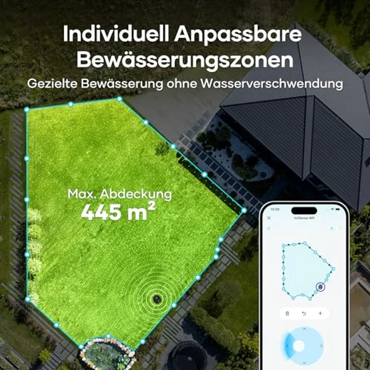AIPER IrriSense Bewässerungssystem mit App, Individuelle Bewässerungskarten, Wetteradaptiv, für Flächen bis zu 445 m², Schnelle Selbstinstallation in 15 Minuten – Bild 3