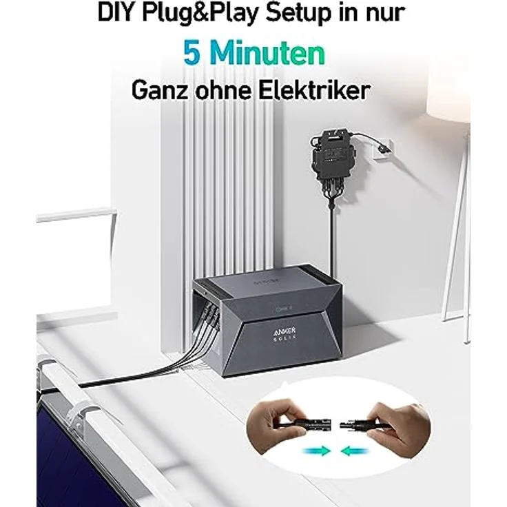Anker SOLIX Solarbank E1600, 1,6kWh Akkukapazität, IP65, 6000 Ladezyklen, LFP Akku, Kompatibel mit 99% Aller Balkonkraftwerke, Installation in 5 Min. Plug&Play – Bild 5