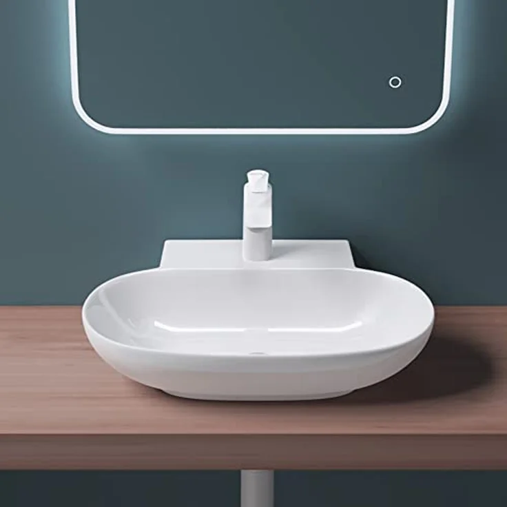 Mai & Mai Aufsatzwaschbecken Brüssel899 Keramik oval, Weiß inkl. Nano-Beschichtung – Bild 3