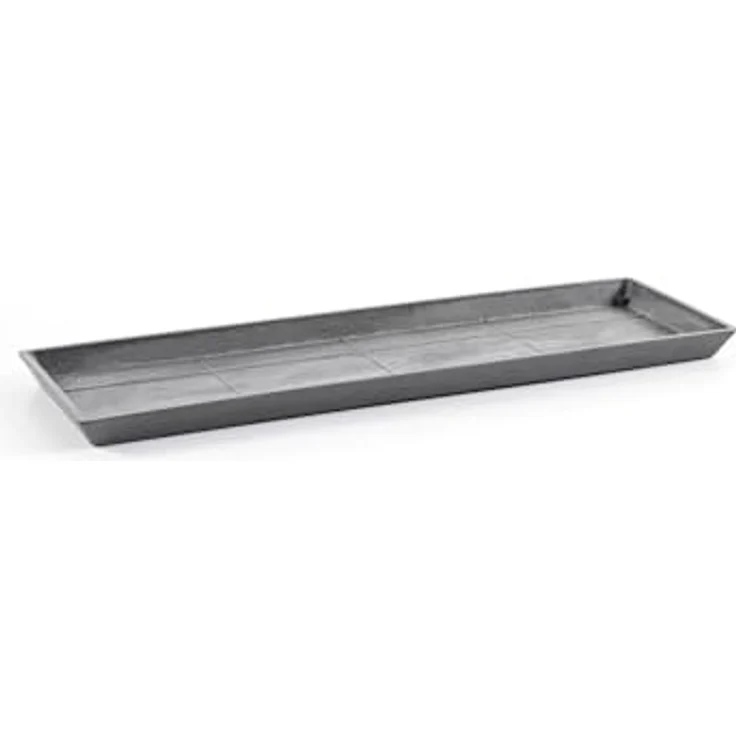 Ecopots Bruges Blumentopf-Untersetzer, rechteckig, 57,5 x 19,5 x 2,5 cm, Kunststoff, grau – Bild 1