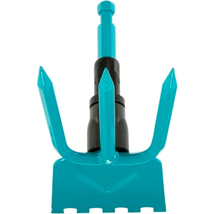 GARDENA combisystem-Gartenhacke: Hacke mit geradem Blatt, 3 Zinken, 9 cm Arbeitsbreite, aus hochwertigem Qualitätsstahl, Duroplast-beschichtet (3219-20) – Bild 3