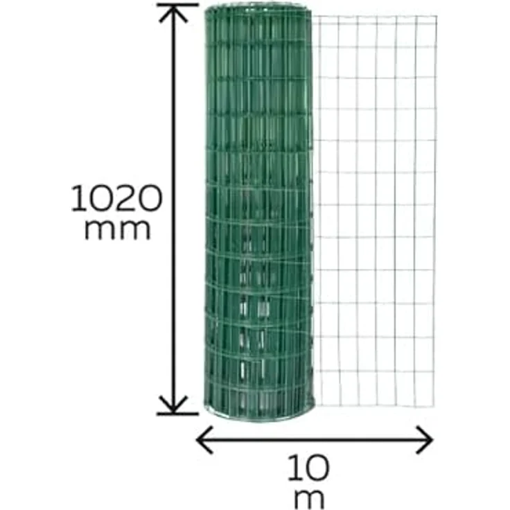 Alberts 604998 Schweißgitter Fix-Clip Pro®, verzinkter Stahl, grün kunststoffbeschichtet, Höhe 102 cm, Länge 10 m, Maschenweite 50 x 100 mm, Draht-Ø 2,2 mm – Bild 2