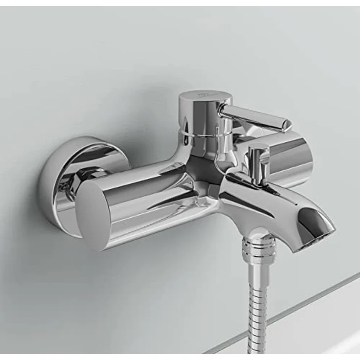 Ideal Standard Badearmatur Ceraline AP, Wand-Duscharmatur mit verchromter Oberfläche und manuellem Temperaturregler – Bild 4