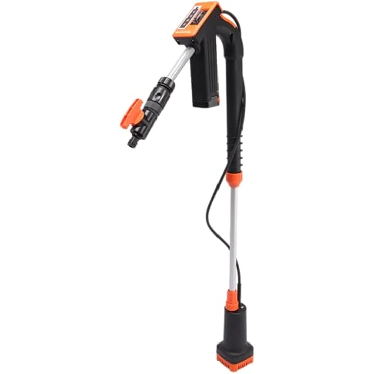 Yardforce Akku-Regenfasspumpe LX AWP1, 50-Watt-Motor mit 1,1 bar Druck, orange-schwarz, One Size – Bild 1