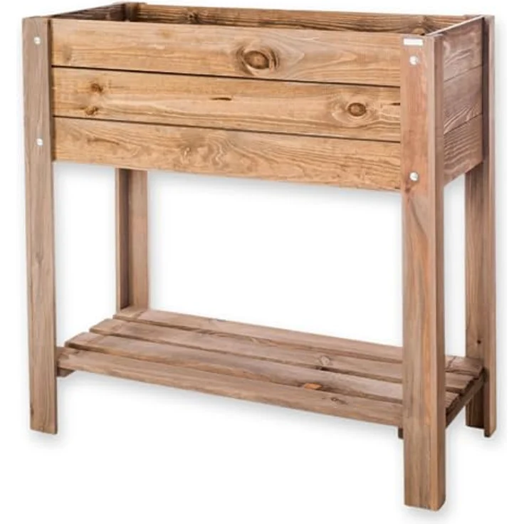 holz4home® Hochbeet aus Kiefer Braun | Inkl. Vlies-, Einlegefolie | 37 x 78 x 80 cm | Ideal für Garten, Terrasse & Balkon – Bild 1