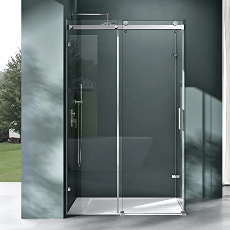 Mai & Mai Eckdusche Duschkabine Schiebetür Rechteckig 8mm ESG mit Nano R17-2, BxT: 100x70 cm, Klarglas – Bild 2
