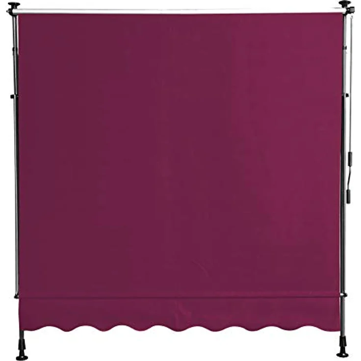 Klemmmarkise 200x130cm Bordeaux Balkonmarkise Sonnenschutz Terrassenüberdachung Höhenverstellbar von 200-290cm Markise Balkon ohne Bohren – Bild 3