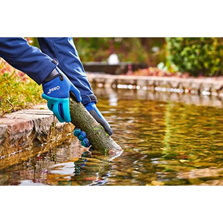 Oase PondGloves Teichhandschuhe, XXL, isolierende Neopren Gartenhandschuhe in Blau mit rutschfester Beschichtung – Bild 4