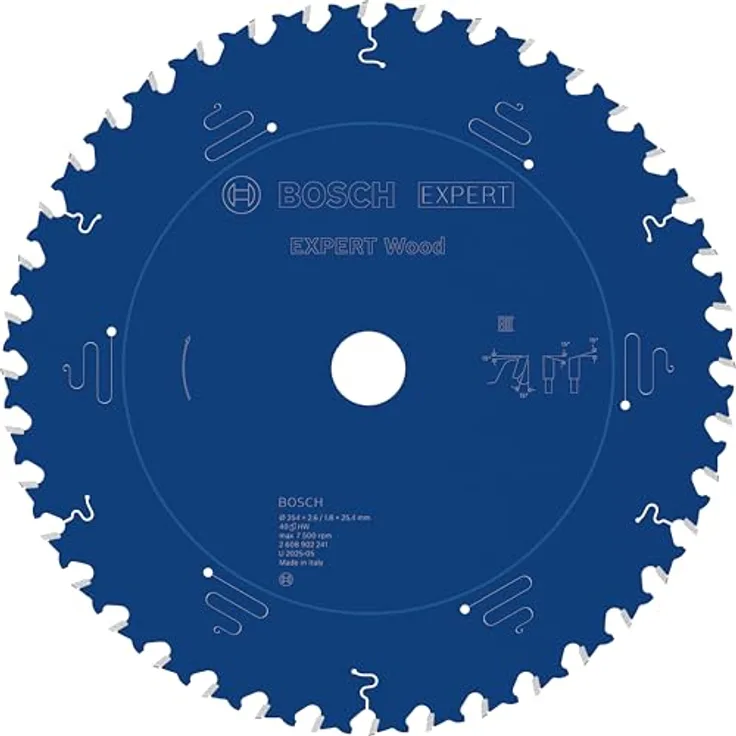 Bosch EXPERT Wood Kreissägeblatt, 254 mm, robuster Schnitt für Weichholz und Hartholz, Professional Zubehör für kabelgebundene Tischkreissägen