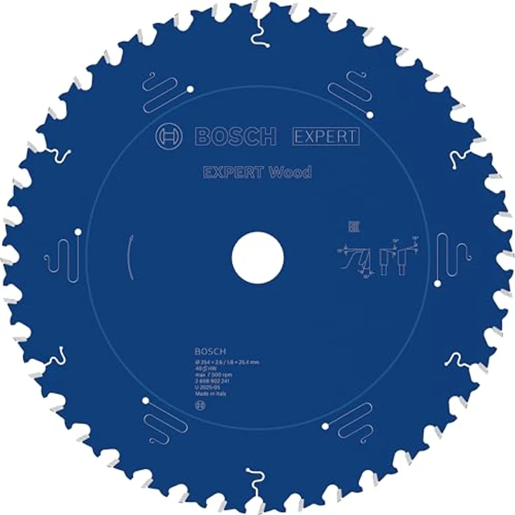 Bosch EXPERT Wood Kreissägeblatt, 254 mm, robuster Schnitt für Weichholz und Hartholz, Professional Zubehör für kabelgebundene Tischkreissägen – Bild 1