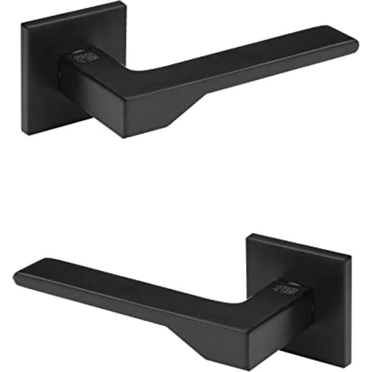 HEXIM Designer Türgarnitur Q02, matte Türklinke für WC/Bad und Zimmertüren, schwarz, Aluminium, inkl. Montagezubehör, für Türdicken 37-58 mm – Bild 2