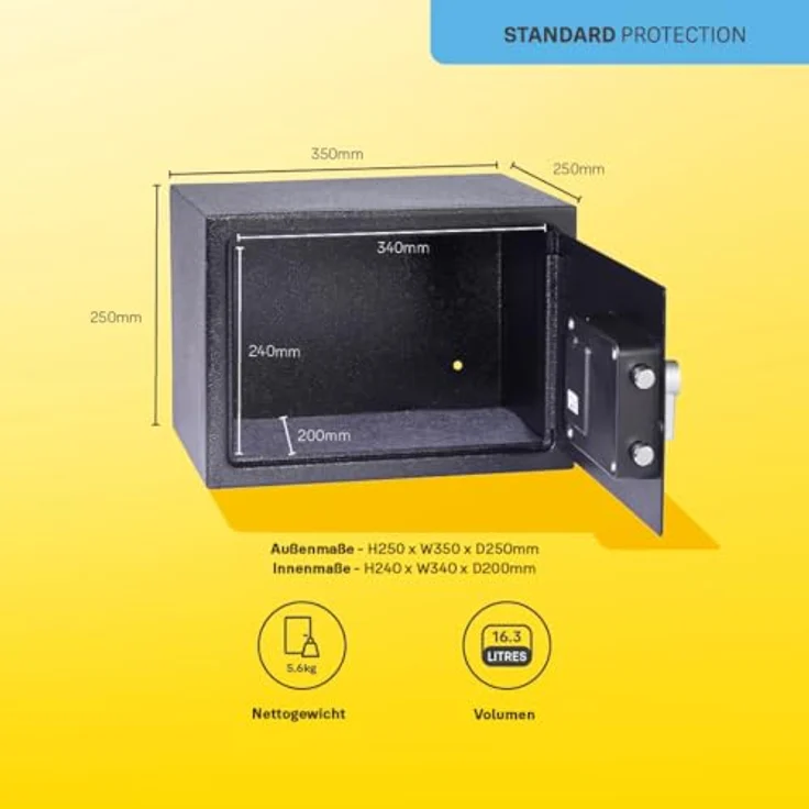Yale, Tresor, YE YSV250DB2 - Tresor PIN-Code 16.3L (16.30 l) – Bild 5