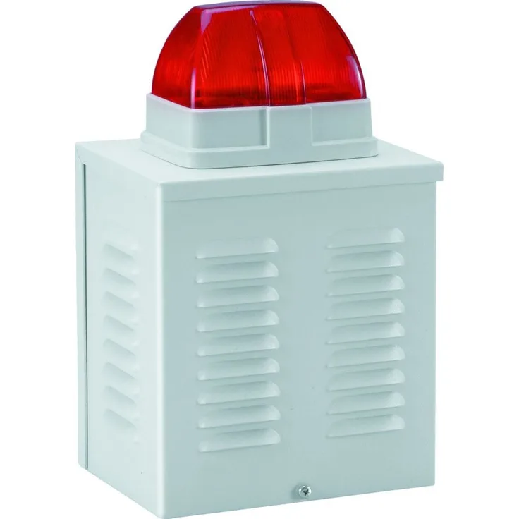 ABUS Blitz Attrappe SG3210, effektive Einbruchschutz-Sirene mit wetterfestem Aluminiumgehäuse, weiß