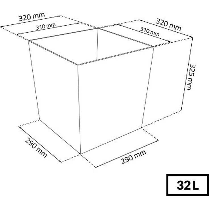 Maceta Rato 32 litros con cubilete para plantar en color antracita 32 x 32 x 32,5 cm. – Bild 2
