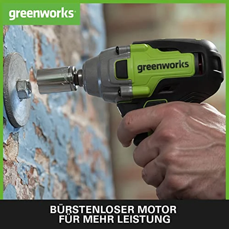 Greenworks Akku-Schlagschrauber Li-Ion 24V 400 Nm Drehmoment 2800 Umdrehungen 2 Zoll-Steckschlüssel – Bild 4