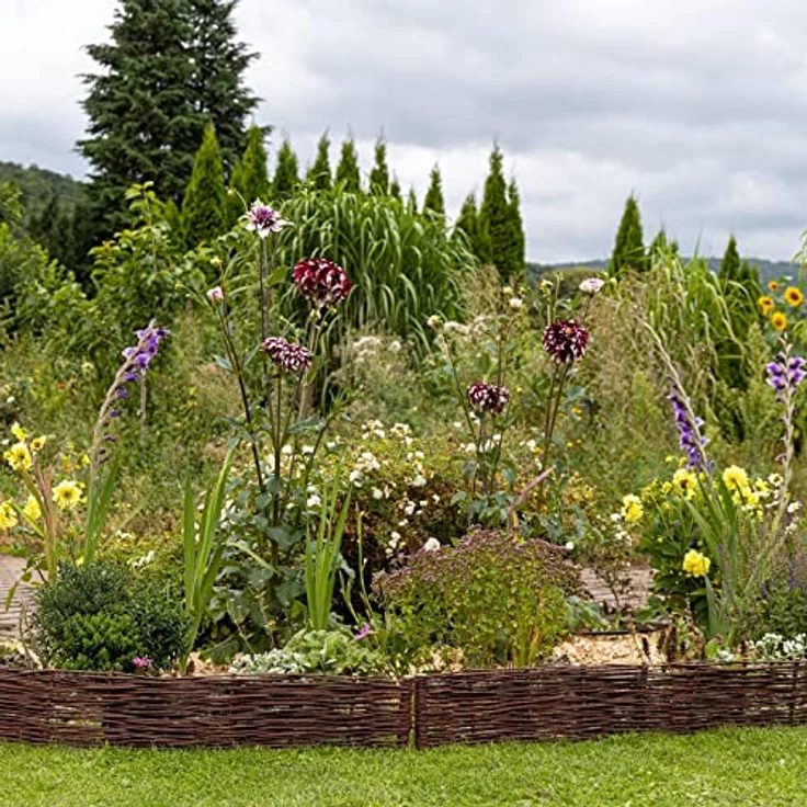 BooGardi Beetbegrenzung aus Weide · in vielen Größen · 10 cm x 60 cm 5er Set · Garten Steckzaun zur Beetumrandung · Rasenkante aus Weidengeflecht – Bild 2