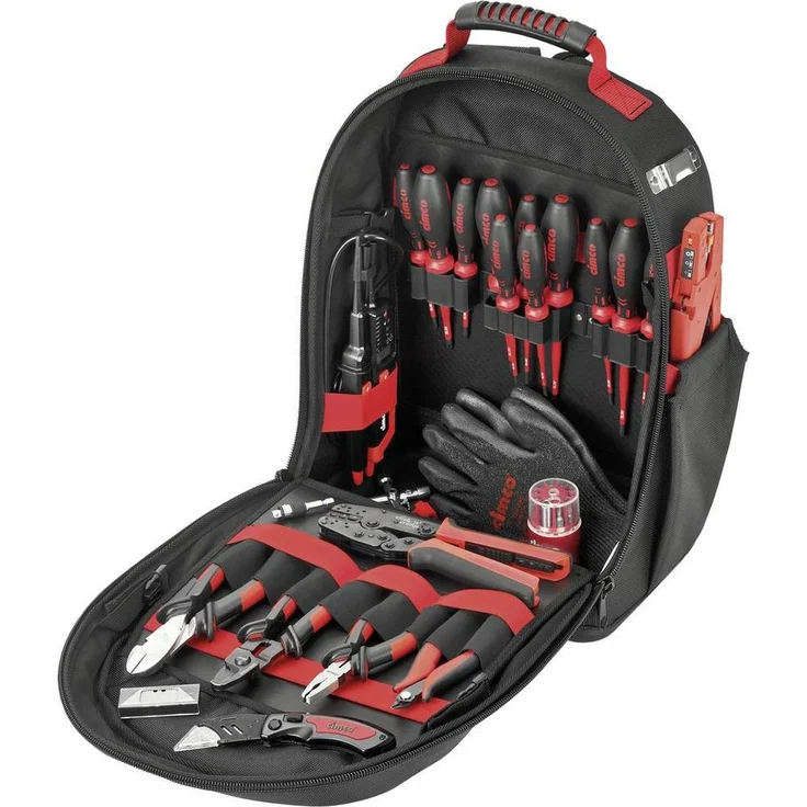 Cimco Werkzeugtasche Industrierucksack POWER, wetterfest mit zahlreichen Werkzeugaufnahmen, blau