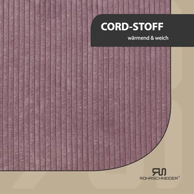 Rohrschneider Hundebett waschbar | mit Hundekissen Cord | für kleine und mittelgroße Hunde | inkl. Gassibeutel (Altrosa, Cordstoff breit) – Bild 4