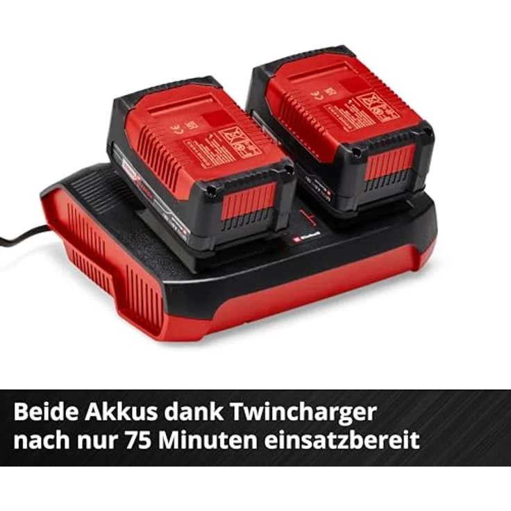 Einhell 18V Ersatzakku + Doppellladegerät Set Power X-Change PXC Starter-Kit 2x Akku 4,0Ah & Twincharger Kit – Bild 5
